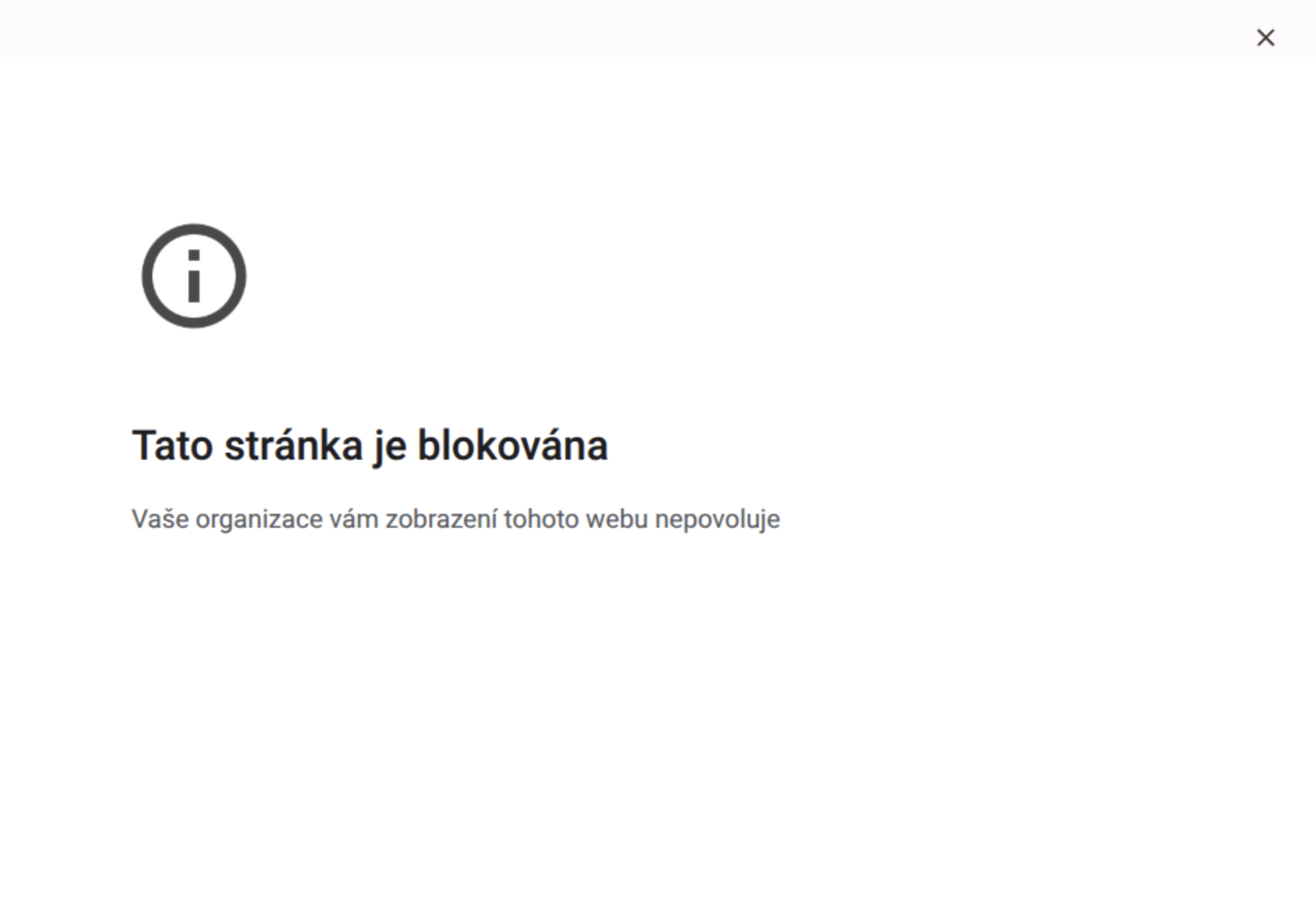 Chybová hláška Tato stránka je blokována při přidání účtu na Chromebooku